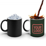 Custom Dark Green Copper Rose Magic Mug