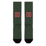 Custom Dark Green Copper Rose Knee-High Sock