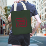 Custom Dark Green Copper Rose Canvas Tote Bag