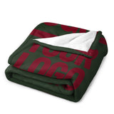 Custom Dark Green Crimson Red Blanket