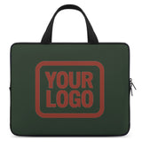 Custom Dark Green Coral Red Laptop Bag