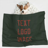 Custom Dark Green Coral Red Pet Blanket