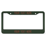Custom Dark Green Coral Red License Plate Frame