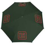 Custom Dark Green Coral Red Automatic Umbrella