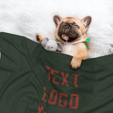 Custom Dark Green Coral Red Pet Blanket