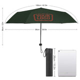 Custom Dark Green Coral Red Automatic Umbrella
