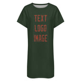 Custom Dark Green Coral Red Nachthemd