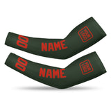 Custom Dark Green Orange Red Arm Sleeve