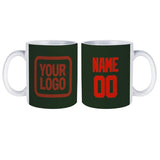 Custom Dark Green Orange Red Mug