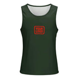 Custom Dark Green Orange Red Men's Tank Top