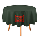 Custom Dark Green Orange Red Round Table Cloth