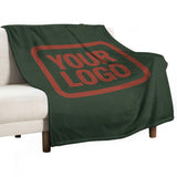 Custom Dark Green Coral Red Blanket