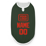 Custom Dark Green Orange Red Pet Vest