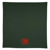 Custom Dark Green Coral Red Square Table Cloth