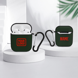 Custom Dark Green Orange Red AirPods Case