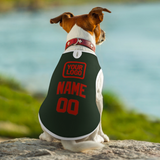 Custom Dark Green Orange Red Pet Vest