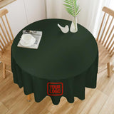 Custom Dark Green Orange Red Round Table Cloth