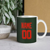 Custom Dark Green Orange Red Mug