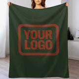 Custom Dark Green Coral Red Blanket