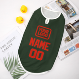 Custom Dark Green Orange Red Pet Vest