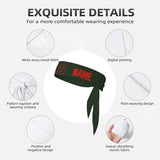 Custom Dark Green Orange Red Headband