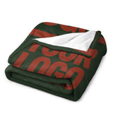 Custom Dark Green Coral Red Blanket
