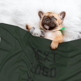 Custom Dark Green Black Pet Blanket