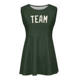 Custom Dark Green Cream Cheerleader Dress
