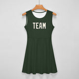 Custom Dark Green Cream Cheerleader Dress