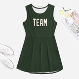 Custom Dark Green Cream Cheerleader Dress