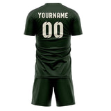 Custom Dark Green Cream Soccer Jersey