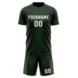 Custom Dark Green Cream Soccer Jersey