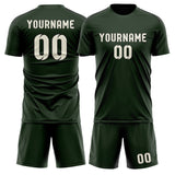 Custom Dark Green Cream Soccer Jersey