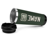 Custom Dark Green Cream Stainless Steel Water Cup