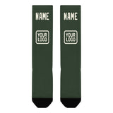 Custom Dark Green Cream Knee-High Sock