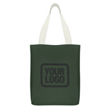 Custom Dark Green Cream Canvas Tote Bag