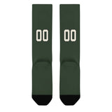 Custom Dark Green Cream Knee-High Sock