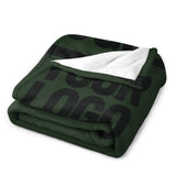 Custom Dark Green Black Blanket