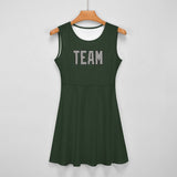 Custom Dark Green Gray Cheerleader Dress