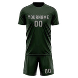 Custom Dark Green Gray Soccer Jersey