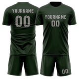 Custom Dark Green Gray Soccer Jersey