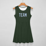Custom Dark Green Light Blue Cheerleader Dress