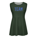 Custom Dark Green Sky Blue Cheerleader Dress
