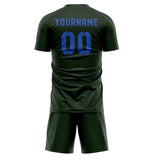 Custom Dark Green Sky Blue Soccer Jersey