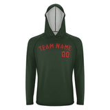 Custom Dark Green Orange Red UV-Hoodie