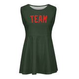 Custom Dark Green Orange Red Cheerleader Dress