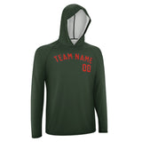 Custom Dark Green Orange Red UV-Hoodie