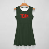Custom Dark Green Orange Red Cheerleader Dress
