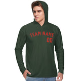 Custom Dark Green Orange Red UV-Hoodie