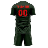 Custom Dark Green Orange Red Soccer Jersey